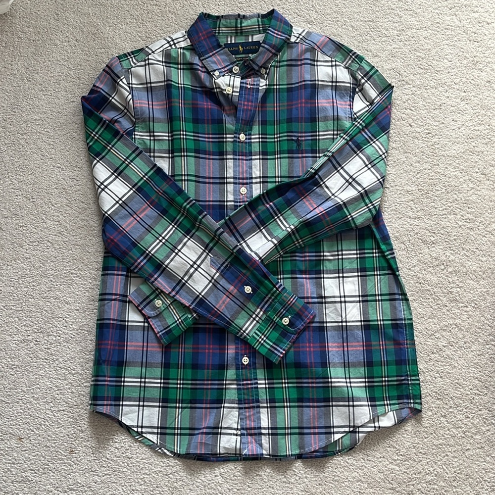 Boys BUNDLE Polo Raulph Lauren Plaid Dress Shirts Size XL - Picture 2 of 13